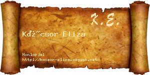 Kácsor Eliza névjegykártya